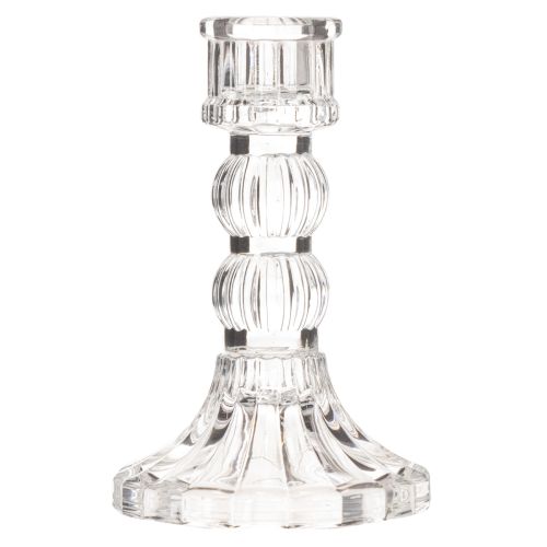 Átlátszó gyertyatartó, klasszikus dizájn, asztaldísz, 12 cm, 2 darab | Floristik24.hu