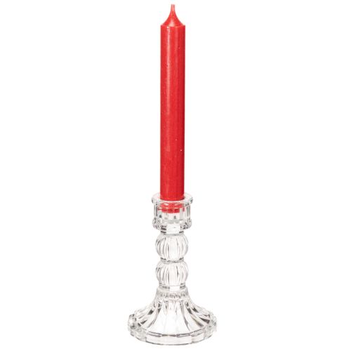 Átlátszó gyertyatartó, klasszikus dizájn, asztaldísz, 12 cm, 2 darab | Floristik24.hu