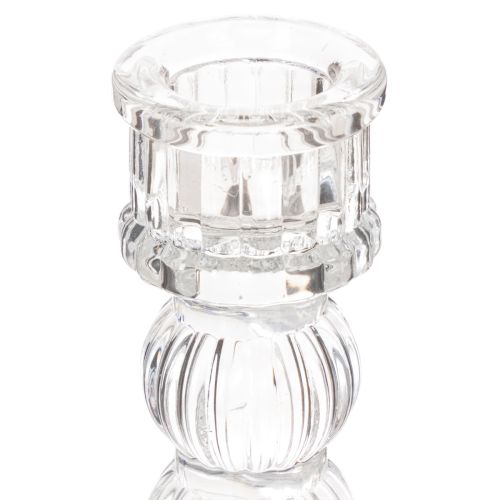 Átlátszó gyertyatartó, klasszikus dizájn, asztaldísz, 12 cm, 2 darab | Floristik24.hu