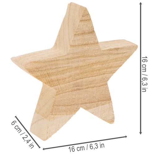 Rusztikus, csillag alakú fa gyertyatartó kúpos gyertyákhoz, 16 cm | Floristik24.hu