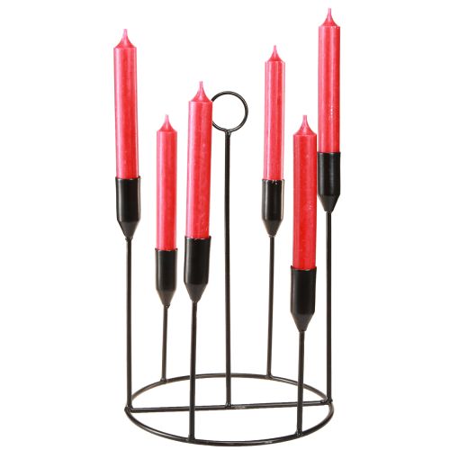 tételeket Fém gyertyatartó 6 gyertyához, fekete, Ø20 cm, M31 cm