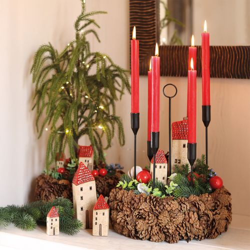 tételeket Fém gyertyatartó 6 gyertyához, fekete, Ø20 cm, M31 cm