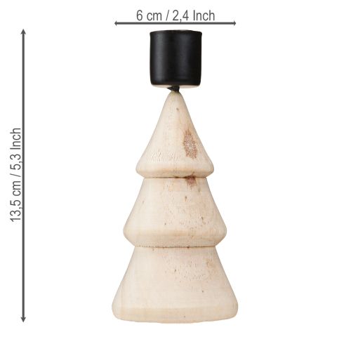 tételeket 4 db-os karácsonyfadísz gyertyatartó, natúr fa, magasság 13 cm