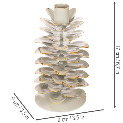 Fenyőtoboz mintás gyertyatartó kúpos gyertyákhoz, 17 cm | Floristik24.hu