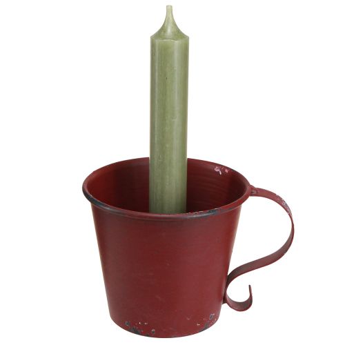 tételeket Kúpos gyertyatartó vintage csésze dekoratív borvörös Ø9,5cm H8cm 3db