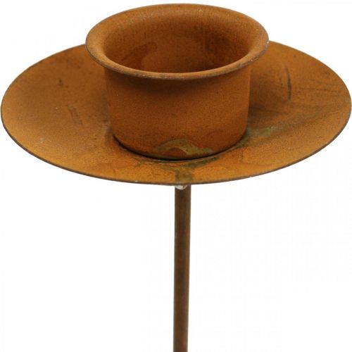 Floristik24 Fém pálcás gyertyatartó, bedugható gyertyatartó, rozsda, 8 db