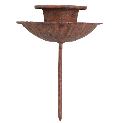 Floristik24 Pálcás gyertyatartó bedugáshoz, rozsdás megjelenés, Ø8,5cm, H4cm, 4 db