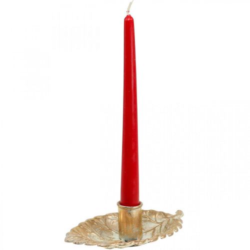 Floristik24 Gyertyatartó Tányér Lombozat Arany 16,5x10,5x5cm