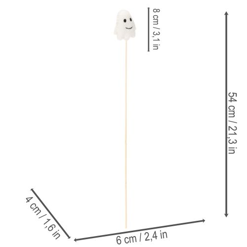 Szellemfigurák fapálcákon, Halloween dekoráció, 54 cm, 8 darab | Floristik24.hu
