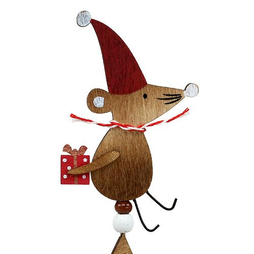 Floristik24 Dugó egérrel natúr, piros L30cm 8db