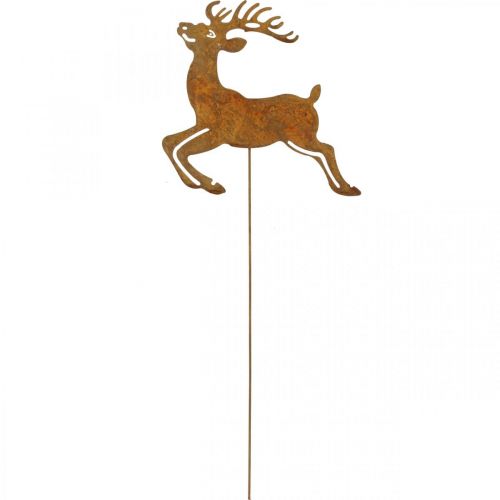 Floristik24 Kerti dugós patinás díszdugós szarvas dekoráció 21,5cm