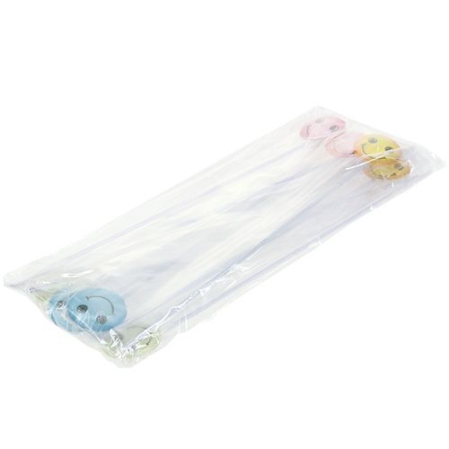 Floristik24 Deco emoticon pálcán vegyes színekben 3,5cm 8db