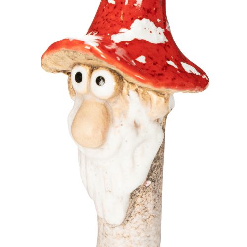 Ragasztós törpefigura, hosszú szakállal és gomba alakú kalappal, díszítéssel, 17cm, 2 darab | Floristik24.hu