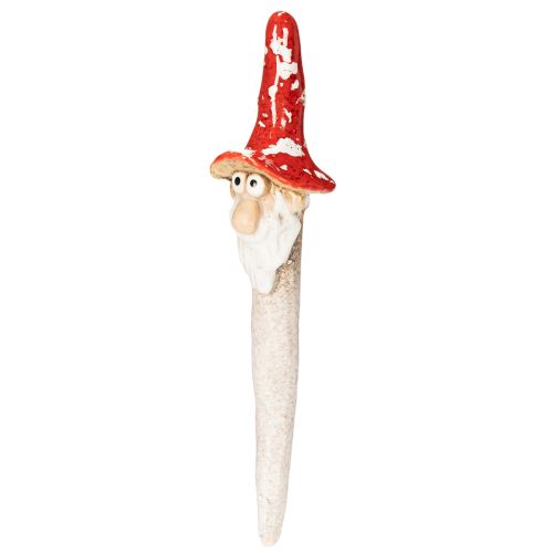 Ragasztós törpefigura, hosszú szakállal és gomba alakú kalappal, díszítéssel, 17cm, 2 darab | Floristik24.hu