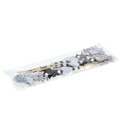 Floristik24 Dugó egérrel szürke L30cm 8 db