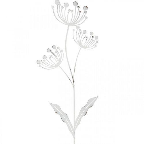 Tavaszi dekoráció, deco dugós virág kopott chic fehér, ezüst hossz 87cm sz18cm