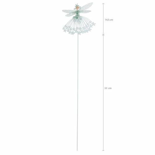 Floristik24 Díszdug virágtündér, fém dekoráció, manó pálcikán, virágdugó, tavaszi dekoráció