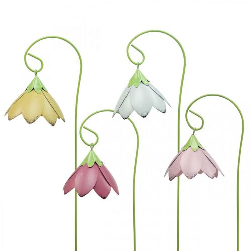 Kerti karók Fém dekoratív virágok Színes ágyás karók L34 4db