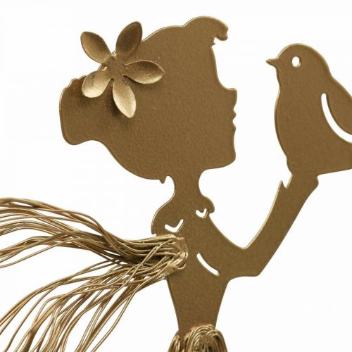 Floristik24 Kerti karómanó fém kerti ágyás karó arany 16,5×15 cm