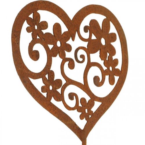 Floristik24 Virágdugó szív kerti dekoráció patina Valentin napi 10×8,5cm