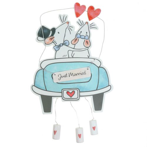 Floristik24 Dekorációs fogas &quot;Just Married&quot; 30cm x 17cm 2db