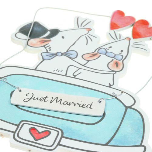 Floristik24 Dekorációs fogas &quot;Just Married&quot; 30cm x 17cm 2db