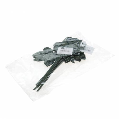 tételeket Fém dugó rózsa ezüstszürke, fehér mosott fém 20cm × 11,5cm 8 db