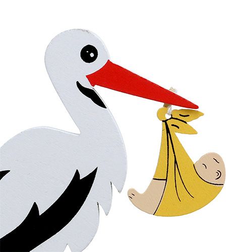 Floristik24 Dugós gólya babával 10cm L28cm 14db