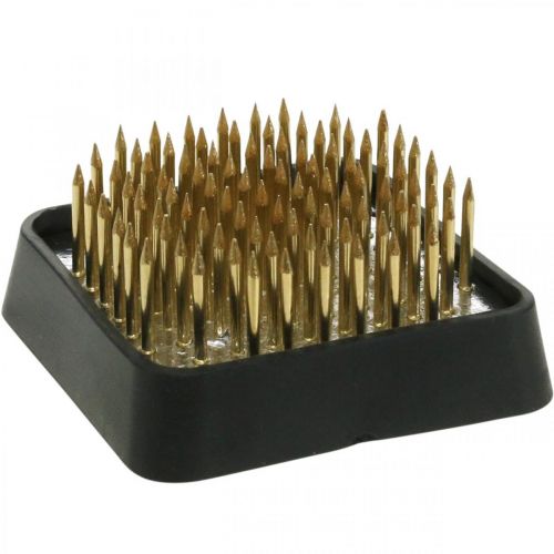 Plug-in sün Kenzan szögletes virágos sündisznó sárgaréz 40×40mm