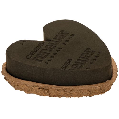 Virágmintás habszivacs szív OASIS® Renewal® Virágmintás habszivacs Biolit® 18cm 2db