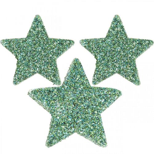 Floristik24 Szórványdísz Karácsonyi csillagok szórócsillagok zöld Ø4/5cm 40db