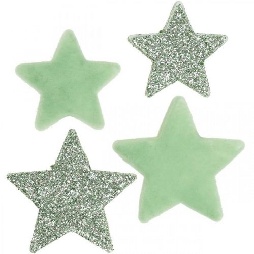 Floristik24 Szórványdísz Karácsonyi csillagok szórócsillagok zöld Ø4/5cm 40db