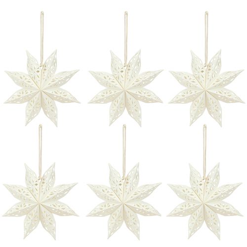 tételeket Csillagos Hópelyhes Dekoratív Akasztók Fehér Papírból Ø20cm 6 Darabos Szett