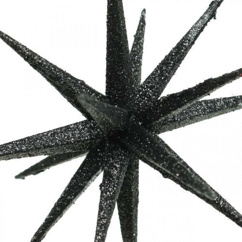 tételeket Felakasztható karácsonyi dekorációs csillagok fekete Ø15cm 4db