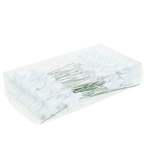 Floristik24 Csillag dróton 5cm fehér 48 db