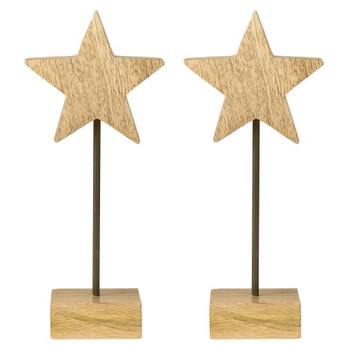 Floristik24 Fa csillag natúr fa csillagok állóra, Ma 23cm 2 db