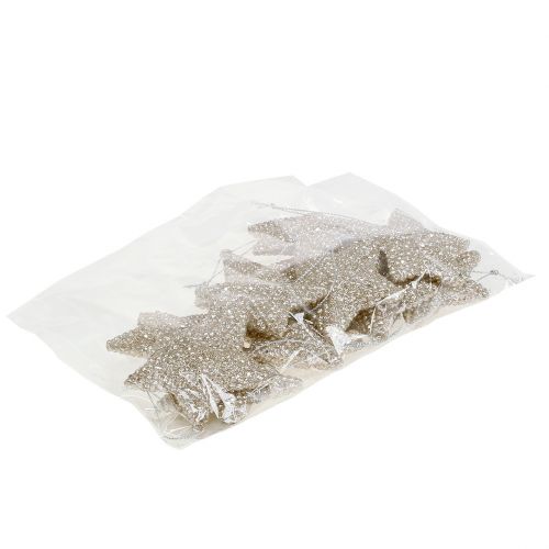 Floristik24 Csillag csillámos pezsgővel 7,5cm 12db