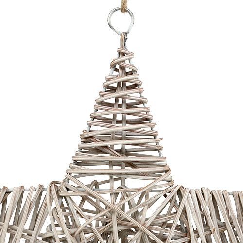 Floristik24 Akasztható csillag világosbarna 35cm 1 db