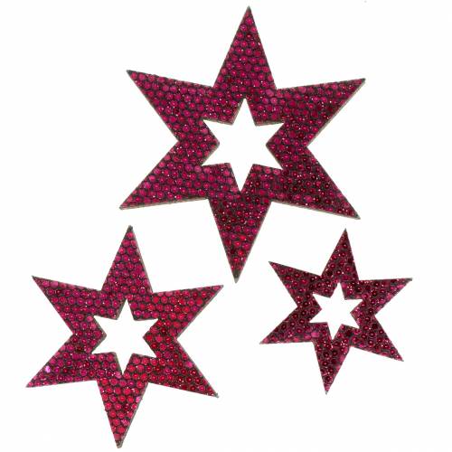 Floristik24 Elszórtan díszített csillag lila 3-5cm 48db