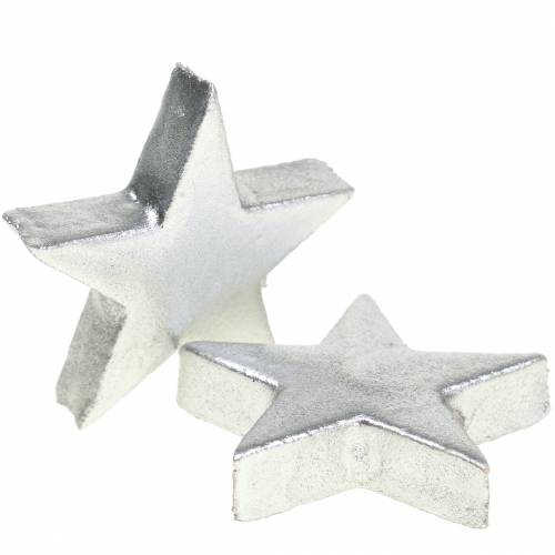 tételeket Deco csillagok ezüst 4cm 12db