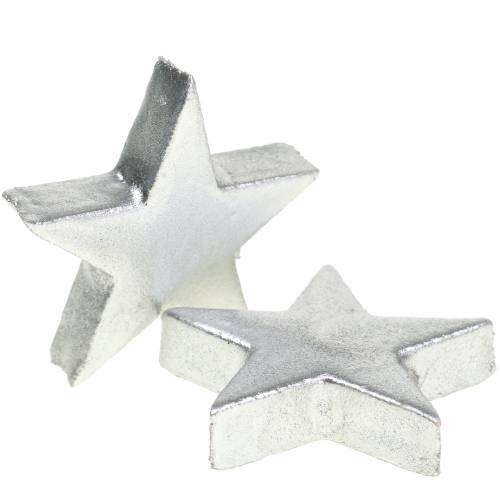 Floristik24 Deco csillagok ezüst 4cm 12db