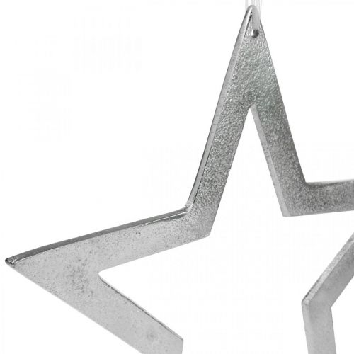 tételeket Dekoratív csillag ezüst színű alumínium ajtódíszhez Ø28cm