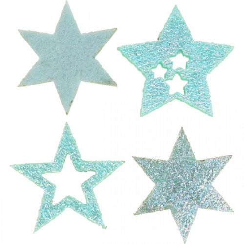 Floristik24 Kézműves dekorációs csillagok Menta öntapadó habszivacs 4cm 36db