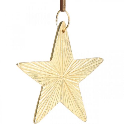 tételeket Akasztható csillagok, fém díszek, karácsonyfadíszek arany 9,5 × 9,5 cm 3db