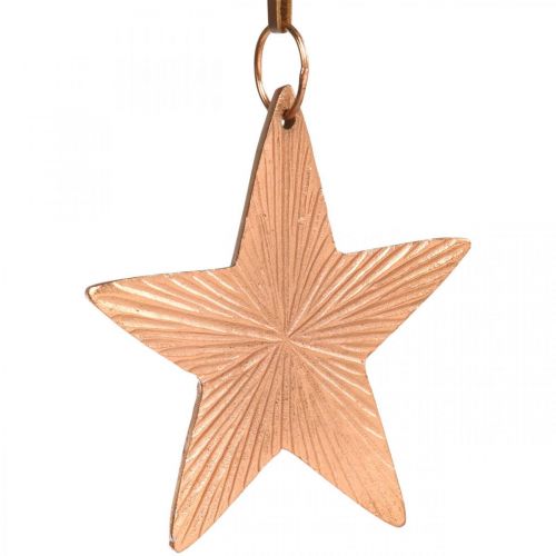 tételeket Csillag medál, karácsonyi dekoráció, fém dekoráció réz színű 9,5 × 9,5 cm 3db