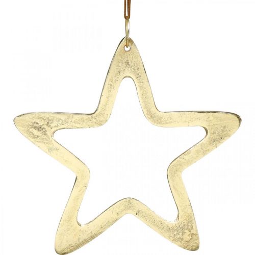 Floristik24 Karácsonyi medál, csillagdísz adventre, díszcsillag arany 14 × 14cm
