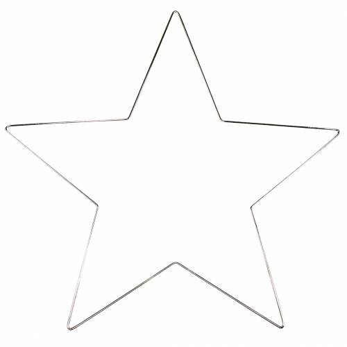 Floristik24 Deco csillag ezüst fém Ø50cm 4db