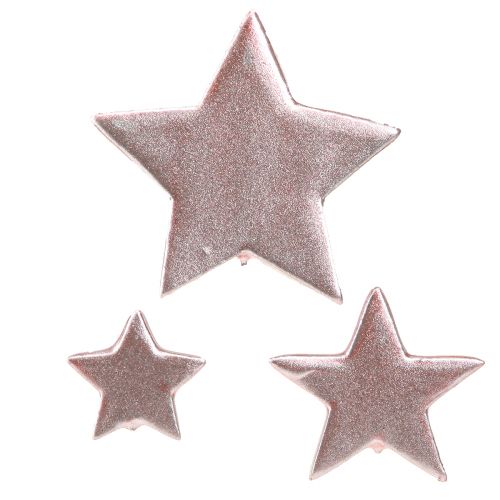 Floristik24 Star Decoration karácsonyi rózsaszín Ø3/5/7cm – 2. választás – 44 db
