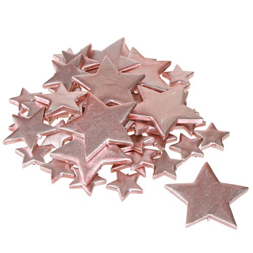 Floristik24 Star Decoration karácsonyi rózsaszín Ø3/5/7cm – 2. választás – 44 db