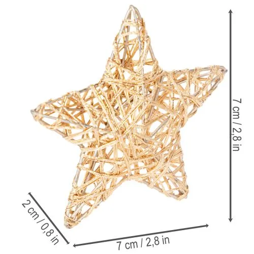 Díszítő csillag szett drótból, két méret, 10 cm, 12 darab | Floristik24.hu